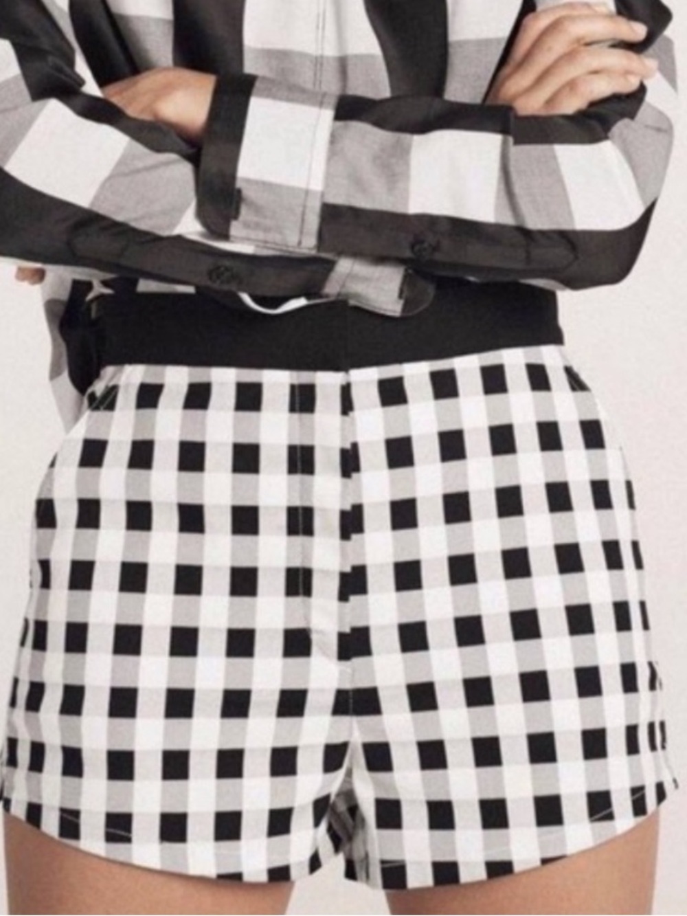 rag & bone Carson High-Waisted Plaid Check/Gingham Shorts
